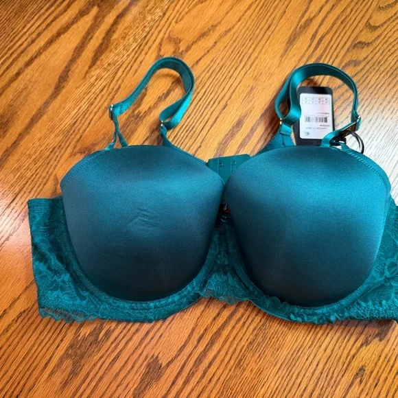 Elegant Emerald green Lace Trim Bra Ladies Size 42C NEW - Picture 6 of 10